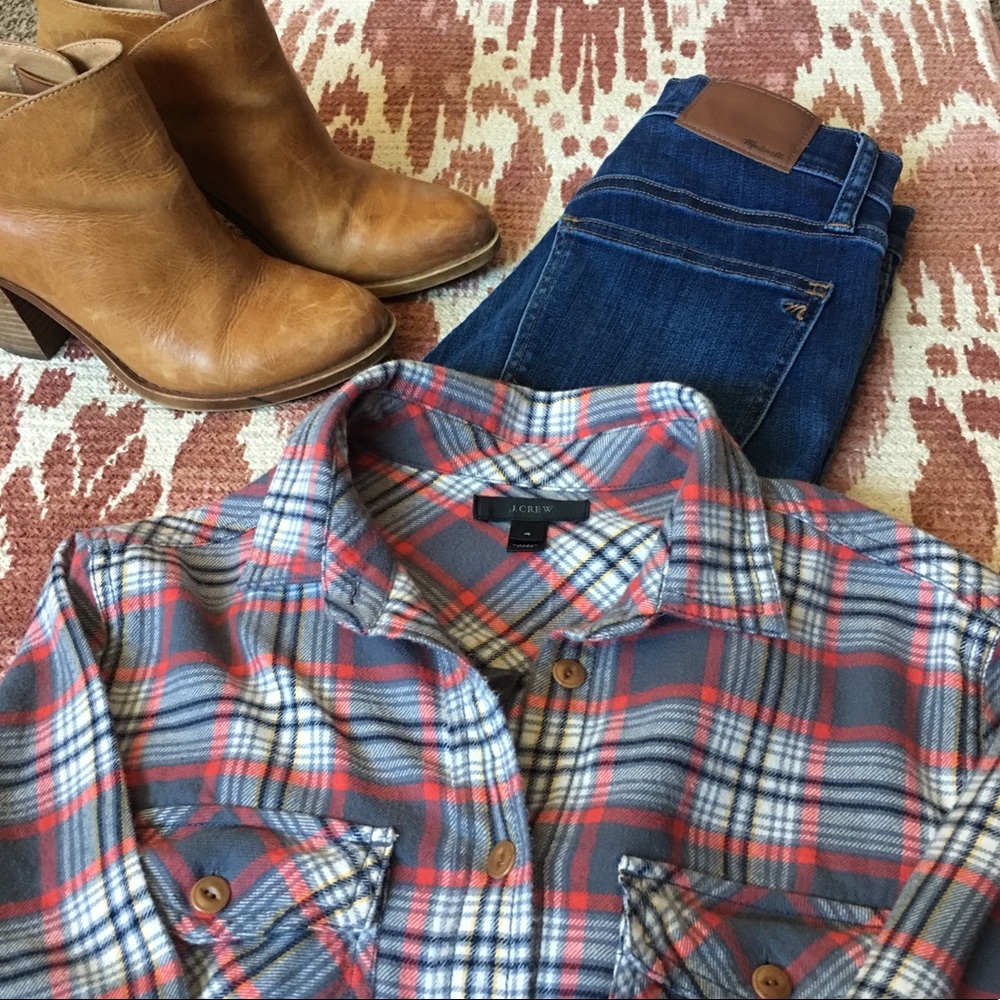 J. Crew Plaid Button Down Size 4